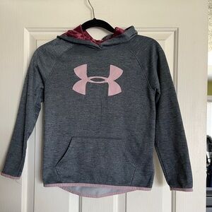 Under Armour Charcoal Hoodie with Pink Logo